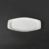 Блюдо прямоугольное 17"/420 мм для HoReCa белое, фарфор